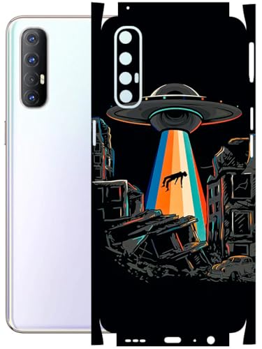 Image of AtOdds - Full Body Back Screen Guard Protector Film - Lamination Wrap Skin Sticker Compatible with Oppo Reno 3 PRO | Scratchproof Matte Finish (Alien Invade)