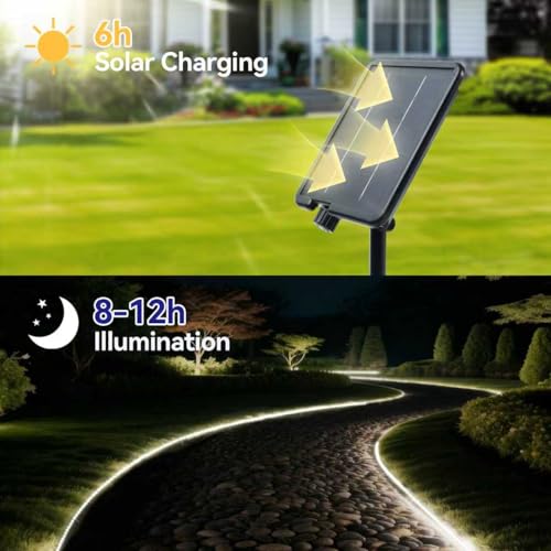 Tira de Luz LED Solar Exterior 6000K Blanca 32.8FT miniatura 2