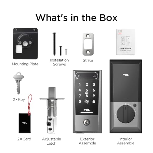 TCL Smart Door Lock, Palm Vein Keyless Entry Door Locks with App Remote Control, Doorbell, 8-Month Battery, Front Door Lock Deadbolt Compatible with Alexa & Google Home, D2 Pro - image 9