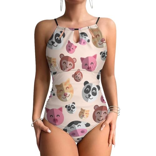 Cochon Singe maillots de bain une pièce femme contrôle ventre monokini beachwear sculptant