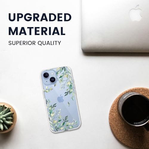 Coque iPhone 15 transparente rigide protection intégrale motif floral - 7