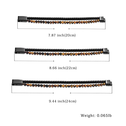 VCCWYQK 2-layer Beads Urn Bracelet for Ashes for Men Tigers Eye Crystal Cremation Bangle Keepsake Urn Bracelet for Ash Holder - Image 2