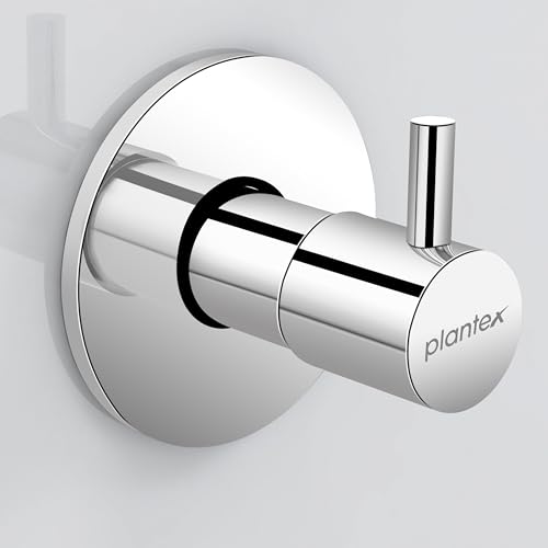 Image of Plantex ICO-906 Pure Brass Angular Concealed Stop Cocke /Angle Valve for Bathroom With Teflon Tape and Adjustable Brass Wall Flange - 15 mm (Mirror-Chrome Finish)