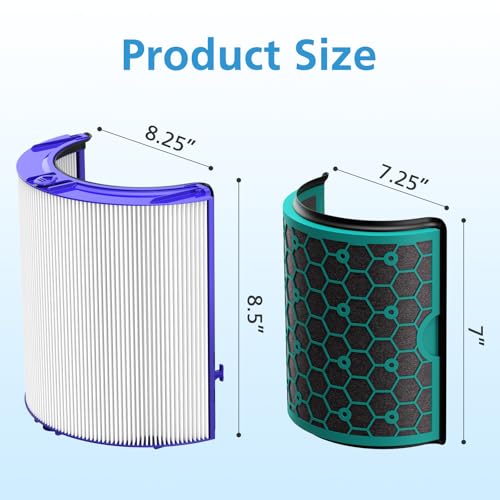 Image of TP04 Replacement Filter for Dyson TP04 HP04 DP04 TP05 DP05 Air Purifier Sealed Two Stage Pure Cool Fan Combi 360 Glass HEPA Filter & Activated Carbon Filter, #969048-01, Purple /Teal
