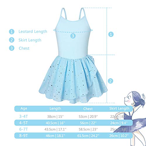 image for Lovekider Dance Clothes for Girls Ballet Leotard with Tutu Skirt Trans