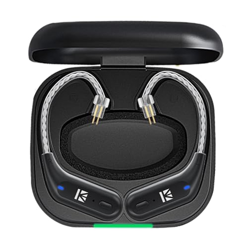 Image of KBEAR BT5 PRO IEM Bluetooth 5.4 Adapter for KZ ZS10 PRO, Upgraded Wireless Adapter 2 Pin IEM Cable in Ear Monitor Cords with 6 Hours Playing Time for KZ ZAR CCA CRA CCZ Melody DC03 KS1 (2pins, Black)