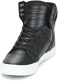 Supra Skytop Black/White Lace-Up Black Other Leather Mens Trainers 08003 011 M