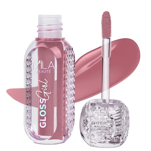 Image of MILA BEAUTE Gloss Girl Lip Gloss|Enriched With Mango Seed Butter & Hyaluronic Acid|Light Weight & Non-Sticky Formula|Gives Fuller-Lip Effect & Extra Hydration|High Shine Finish-That's Me, 2.8 Ml