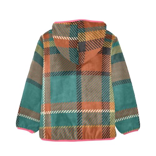 GuoChe Green Scotland Plaid Orange Baby Boy Sherpa Jacket2