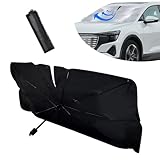icykale 1 PC Car Windshield Sun Shade Umbrella, 57In x 31In Portable Foldable Design, Universal Vehicle Windshield Blackout Panel, Keep Your Vehicle Cool (Titanium Silver #Opening Design)