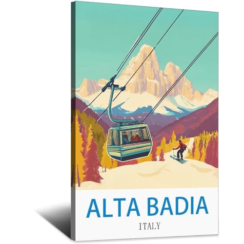 Affiche Alta Badia Italie vintage en haute définition mesurant 50 x 75 cm