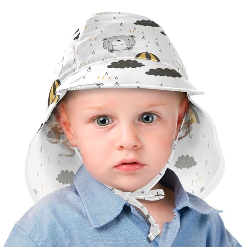 Kids Sunhat Baby Boys' Beach Caps Baby Girls' UPF 50+ Protection Adjustable Traveling Camping Hat Cute Animal Bear Pattern2