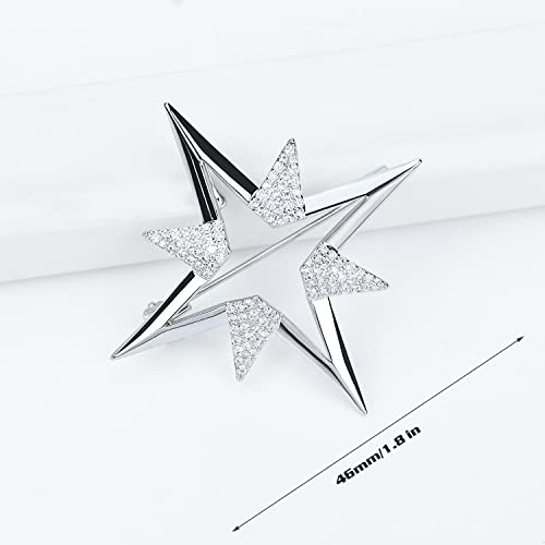 Image of Sparkle Crystal Star of David Brooch Pin Rhinestone Star Bouquet Brooch Pin Lapel Pins Spiritual Brooch Badge