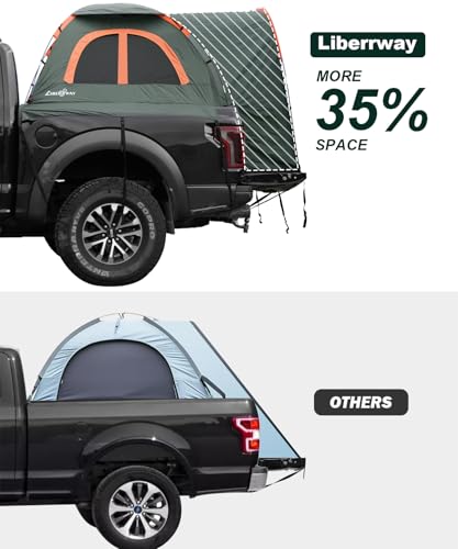 LIBERRWAY Truck Bed Tent for 2 Person, 5.5-5.8 FT Pickup Truck Tent with Waterproof Rainfly Oxford for Camping Travel Outdoor Chevy Silverado 1500 Dodge Ram 1500 Ford F-150 GMC - Image 7