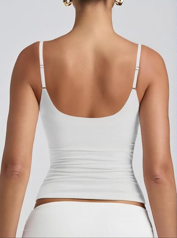 Damska bluzka typu crop, na lato, dekolt w kształcie litery U, bez rękawów, seksowna, regulowane ramiączka spaghetti, Y2K, podkoszulek sportowy, bez pleców, basic Cami