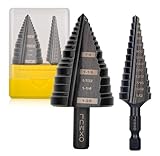 OXMUL M35 Step Drill Bit Set for Metal, 1/8—1-3/8, 19-Steps, Cobalt Bits, Heavy-Duty for Stainless Steel, Hard Metal, Aluminum, Wood, 2pcs. Z204_205