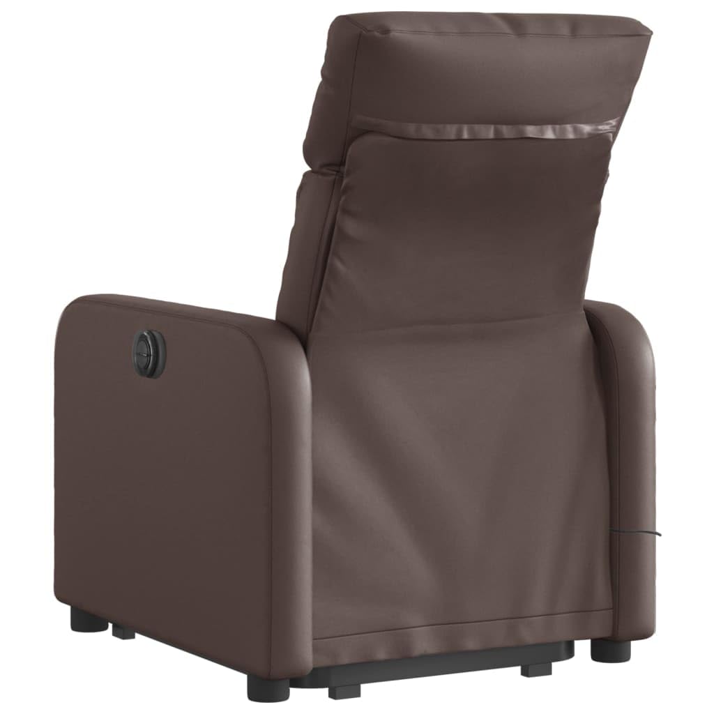 IKAYAA Sillón de Masaje con Elevador Levanta Personas Mayores Sillon Relax Reclinable Sillón Elevador Sofá Relax con Bolsillos Laterales Marrón