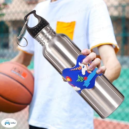 Image of FunBlast Stainless Steel Water Bottles for Kids - Leak Proof Water Bottle, School Water Bottle for Boys, Traveling Water Bottle, Unicorn Waters Bottle for Kids & Adult - 1000 ML
