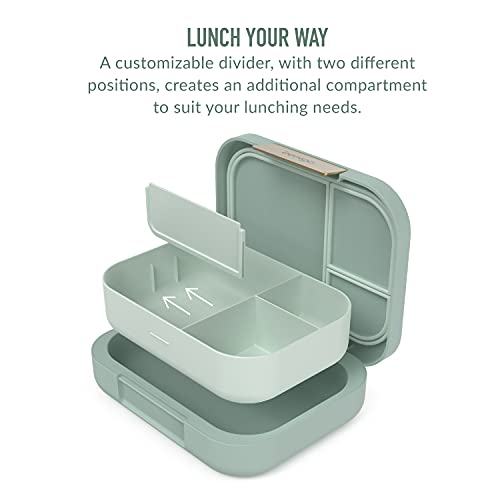 Bentgo® Modern - Versatile 4-Compartment Bento-Style Lunch Box, Leak-Resistant, Ideal For On-The-Go Balanced Eating - Bpa-Free, Matte Finish And Ergonomic Design (Mint Green) #TOP4