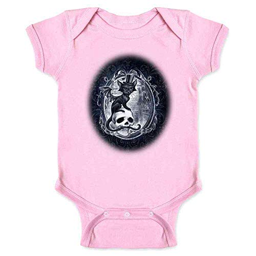 Image of Pop Threads Meowstopheles The Vampire Cat Funny Cute Goth Infant Baby Boy Girl Bodysuit