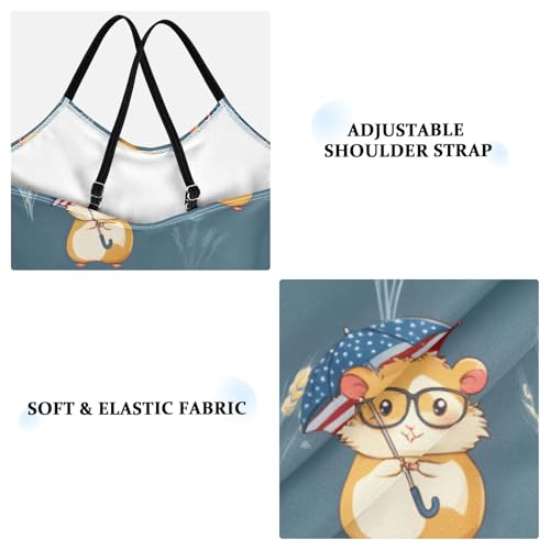 Hamster Pattern Girls One Piece Swimsuits Summer Quick Dry Beach Bathing Suit4