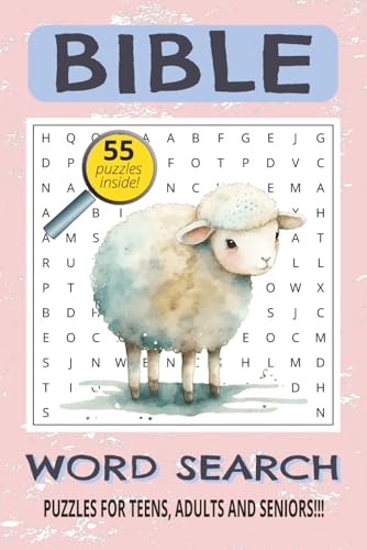 Bible Word Search Puzzle for Teens, Adults and Seniors: 55 Puzzles about the Bible | 6x9 inches, 110 pages with solution pages | Best Way to remember Bible Names, Places and Things anytime anywhere
