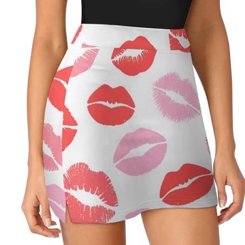 Women Girl's Basic Wrap Skort Slim Fit Tennis Skort Swing Skirt