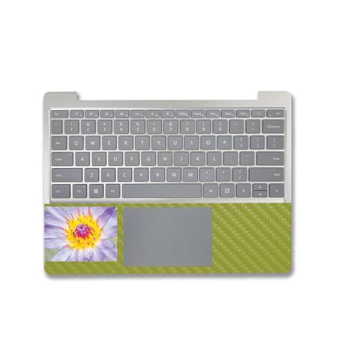 Image of MightySkins Carbon Fiber Skin Compatible with Microsoft Surface Laptop Go 3 (2023) Full Wrap Kit - Lotus Flower | Protective, Durable Textured Carbon Fiber Finish | Made in The USA