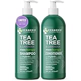 KESMEDIK Tea Tree Lavender Shampoo & Conditioner Set with Mint & Rosemary, Cleanses, Cools & Soothes Dry, Itchy Scalp, Sulfate & Paraben-Free, For All Hair Types, 16 fl oz Each