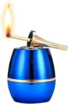 Match Lighter,Oil Electric Hybrid, Desktop Kerosene Soft Flame Lighte, USB Rechargeable Electric Lighter for Father Husband Boyfrien GiftsBlue