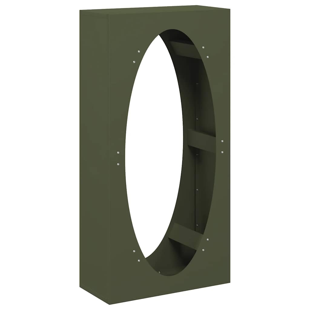 Genérico Leñero Verde Oliva 50x23x100 cm Acero Laminado en frío,Casa y jardín,Accesorios para hornos de leña y chimeneas,Bolsas y Soportes de leña-864184