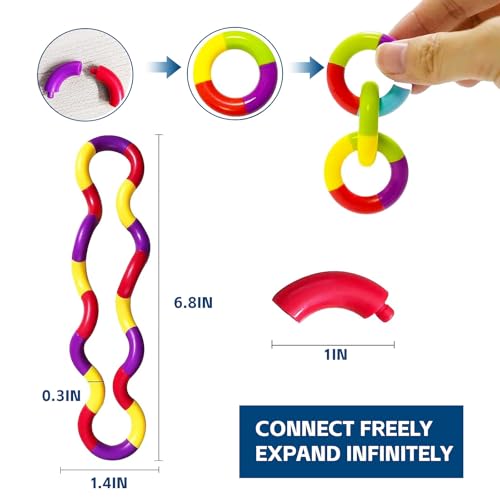 15pcs quiet twisty fidget toys  squeeze twist and spin  multicolored sensory toys for kids and adults stress relief toys amp educational tools for classroomalternative gifts random color
