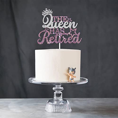 Dill-Dall The Queen Has Retired Cake Topper, Happy Retirement Cake Topper, Retirement Party Decorations Supplies, Retired Af Sign, Retirement Decor For Women #TOP6