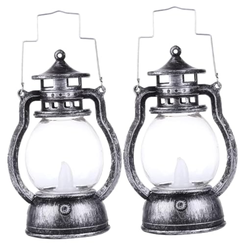 TEHAUX Antique Style Led Kerosene Lamp Lantern Handle Safe for Home for Decor Christmas Party