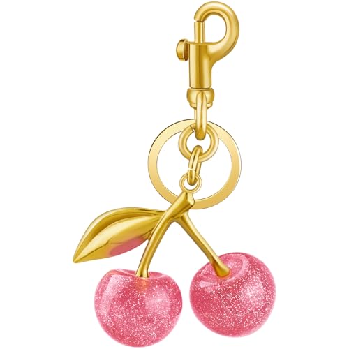 Image of TINKRSTUFF Cherry Bag Charm Cute Key Chains Cherry Purse Charms for Handbags, Strawberry Keychain Best Gifts