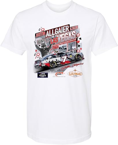 Camiseta Justin Allgaier 2025 Xfinity Las Vegas ideal para lucir en el circuito de carreras