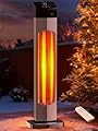 Uthfy 37 Inch Outdoor Heaters for Patio, 1500W Electric Infrared Heater with Remote, IP65 Waterproof, 12H Timer, Portable Tower Space Heater for Garage, Porch, Shop, Backyard, Indoor and Outdoor Use