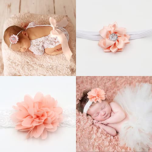 4 Pcs Newborn Photography Props Outfits-Babytutu Skirt Cute Bow Headdress And Lace Rompers Flower Headband Sets For Infants Girl Boy #TOP1