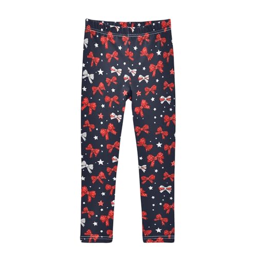 Bow Star Black Girls Leggings Athletic Pants Tights Stretch Bottom
