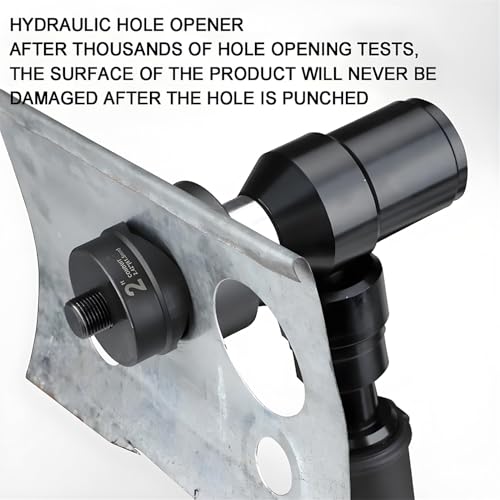 Kit de punzonadora hidráulica con 6 matrices (22-60 mm), batería de 21 V y herramienta de punzonado de metales de 80 KN para láminas de acero inoxidable. Funcionamiento automático, portátil ( Manual)