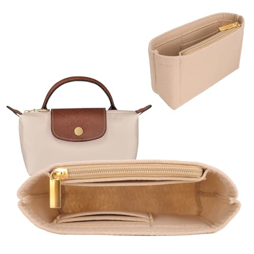 luwrevc Bolsa organizadora feminina Longchamp, bolsa organizadora de feltro, com vários bolsos, adequada para mini bolsa de campeão longa, inserção organizadora de acessórios para bolsas Le Pliage