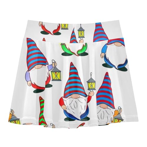 Cute Gnomes Skirts with Shorts Pleated Girls Skorts Athletic Shorts Flowy Skort 4t2
