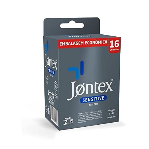 Preservativo Lubrificado Jontex Sensitive 16 unidades, Transparente
