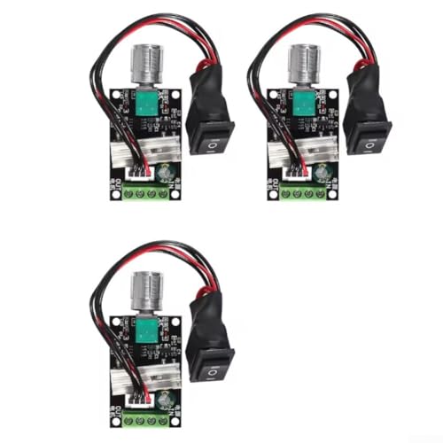 FABULETTA Moter Speed Controller DC 6V-28V 3A Adjustable Module with Forward and Reverse Switch for Industrial Automation and Scientific Research, 2 Pack(3 Pack)