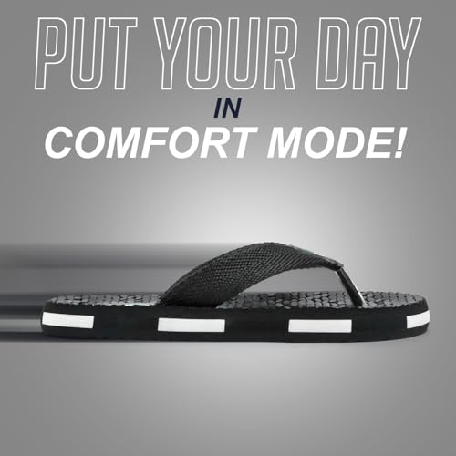 Image of Men's Orthopedic Comfort Flip Flops with Soft Fabric Straps | Cushioned Anti-Skid Footbed Slippers for Men | Lightweight Walking Flip Flops for Home, Outdoor, Indoor Use