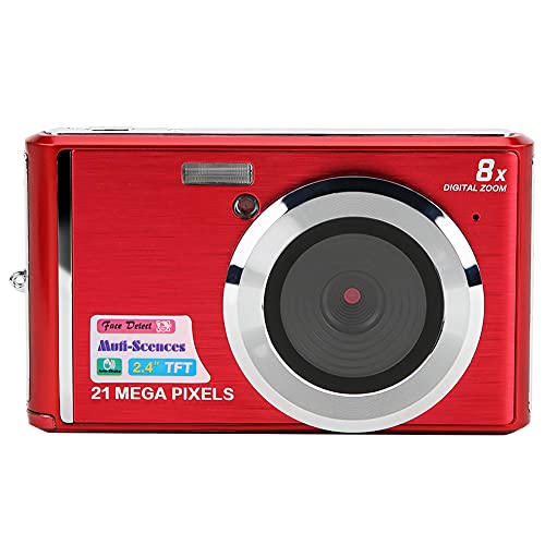 Digitalkamera, 2,4 Zoll 21 MP HD Kamera, Wiederaufladbare Minikamera TFT Flüssigkristallanzeige 8-facher Digitalzoom…