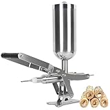 Manuelle Marmeladenfüllmaschine, 5 l kommerzieller Churro-Cremefüller mit 3 Einspritzdüsen, lateinamerikanische Obst-Donut-Maschine aus Edelstahl für Lebensmittelfabrik, Restaurants, Bäckerei A