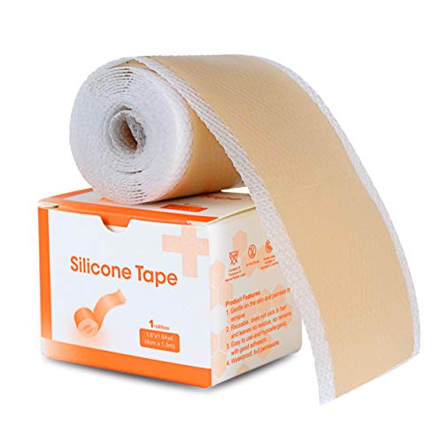 Carbou Silicone Scar Tape (1.6 x 60Roll),Medical Silicone Easy-Tear Gel Tape Roll For Scar,Soft Silicone Tape for Surgery Scars,Medical Grade Wound Dressing