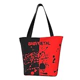 [misdozcq] BABYMETAL ベビーメタル トートバッグ レディース キャンバス 帆布 通勤 通学 学生 メンズ エコバッグ 買い物バッグ 肩掛けバック カバン お出かけ 大容量 軽量 収納力 旅行