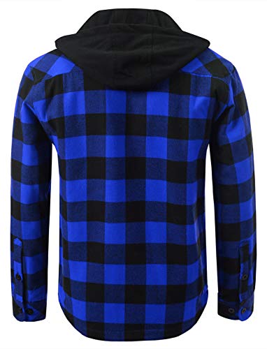Image of Shaka Wear Men's Plaid Shirts - Flannel Long Sleeve Casual Button Up Fleece Soft Quilted Lined Jacket Regular and Big Size